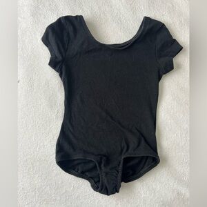 Girls Black Short Sleeve Leotard